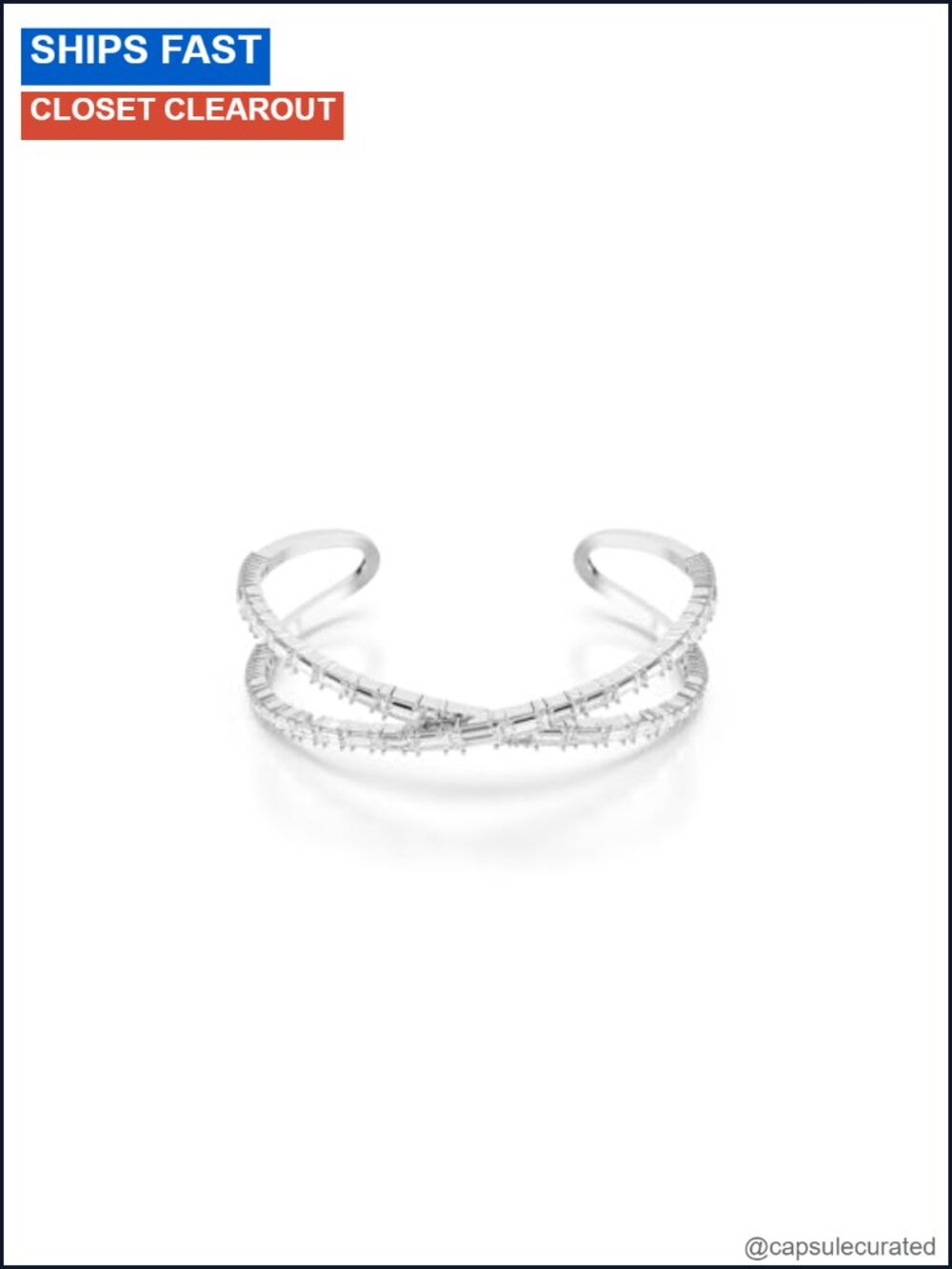 Swarovski Hyperbola Cuff Infinity Motif Clear Crystals Rhodium Finished